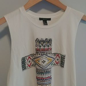 Forever 21 Embroidered Southwest Tank Top